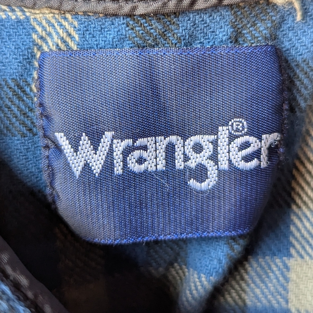 Wrangler Blue Black Tan Plaid Pearl Snap Western LS Shirt Size 4X 100% Cotton - Picture 4 of 7
